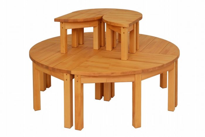 KH- クォーターテーブル （2段仕様） : 木製什器・木製陳列棚専門の