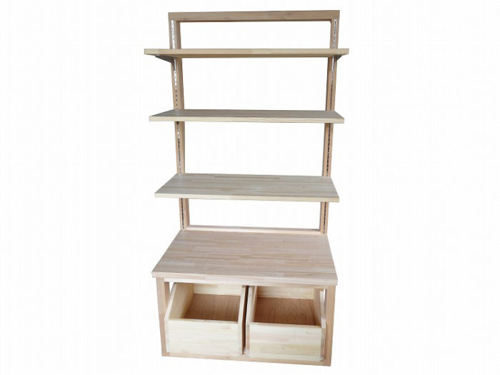 木製什器　店舗什器　木製棚　収納棚 木製簡易ラック〔ストエキオリジナル〕 高さ65cm