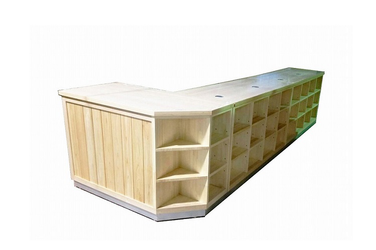 RBH- 販売棚付き木製レジカウンター : 木製什器・木製陳列棚専門の